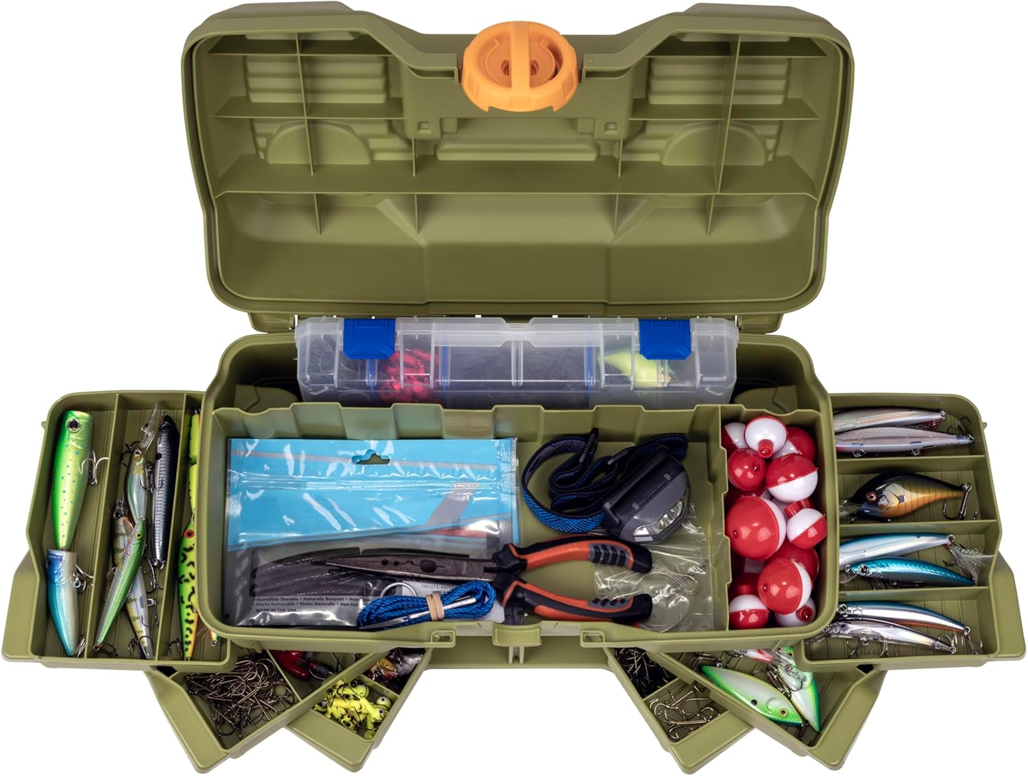 Flambeau Outdoors NextGen 6/0 Large Tackle Box, 6 Pivot Trays, 32 Compartments, Advanced Tackle Storage Organizer, Green - Image 3