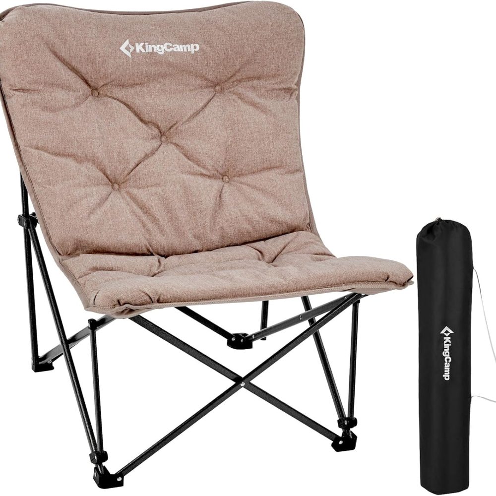 KingCamp Butterfly Chair Oversized XL Camping Chairs for Adults Padded Folding Comfy Camp Chairs 300lbs Heavy Duty with High Back for Bedroom Living Room Dorm Rooms Outdoor Patio Lawn